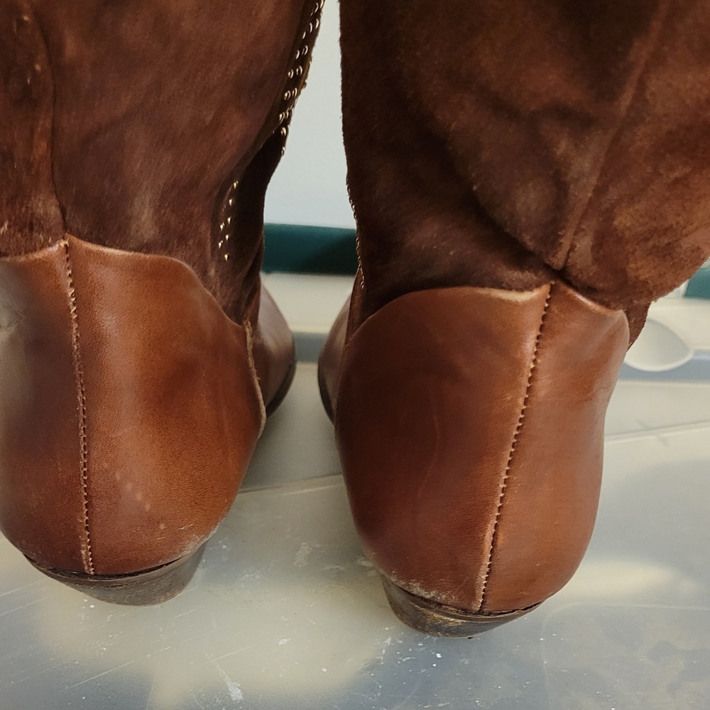 Pazzo Brown Western Leather Boots Size 10 Cowboy Style Pull Distressed Leather - Picture 7 of 9